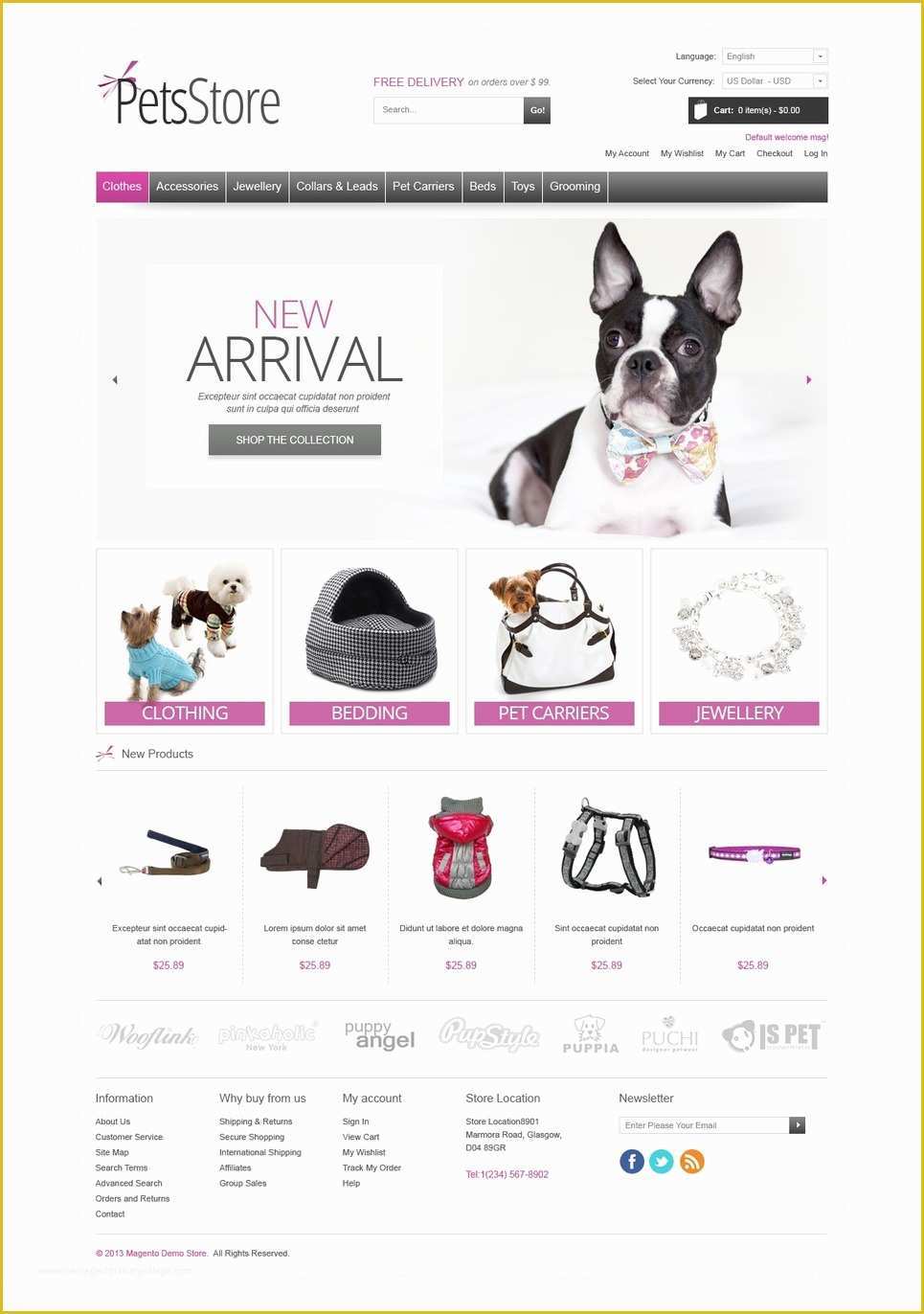 Free Pet Store Website Templates Of Cute Looking Animal and Pet Store Magento themes