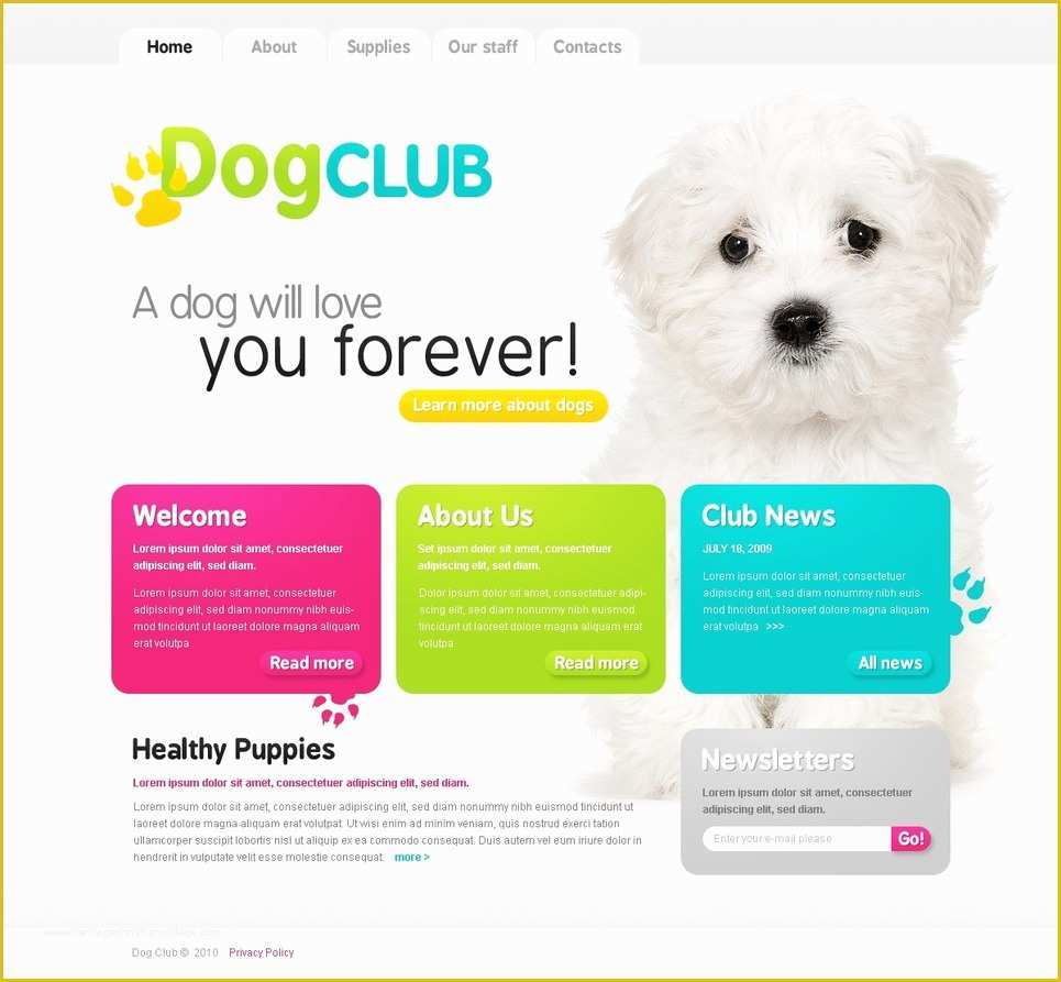 Free Pet Store Website Templates Of Dog Website Template