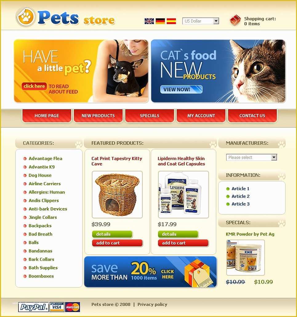 Free Pet Store Website Templates Of Pet Shop Os Merce Template