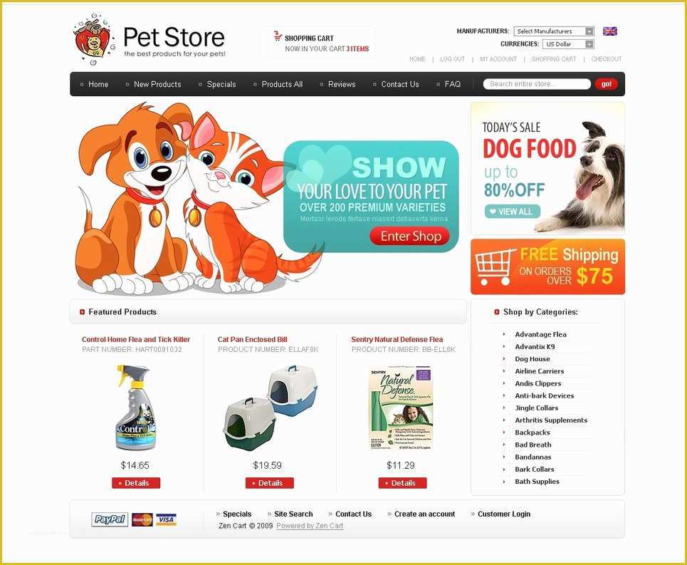 Free Pet Store Website Templates Of Pet Shop Zencart Template Web Design Templates Website