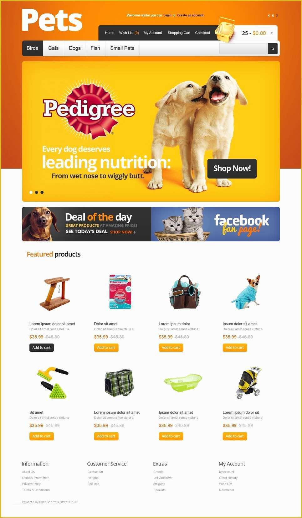 Free Pet Store Website Templates Of Pet Supplies Opencart Template Web Design Templates