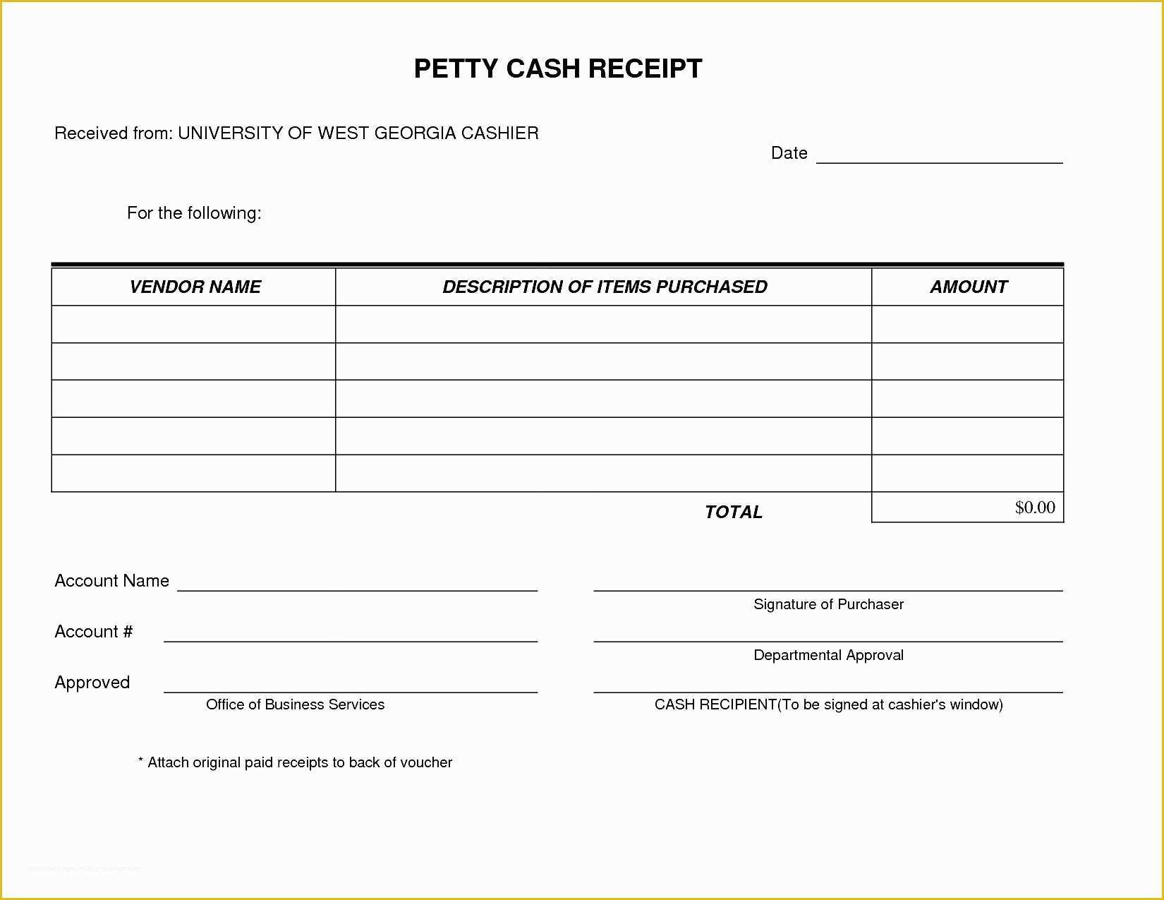 Free Petty Cash Receipt Template Of Cash Receipt form Examples Vatansun