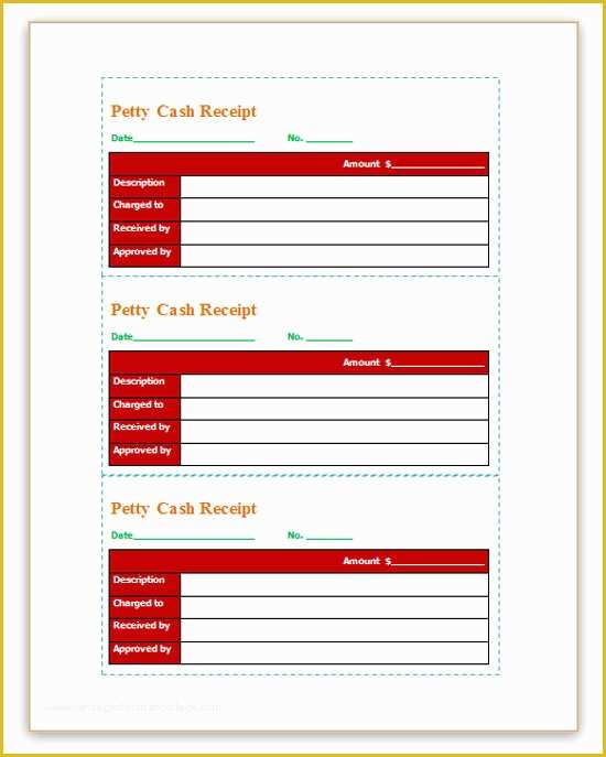 Free Petty Cash Receipt Template Of Free Word Templates Petty Cash Templates