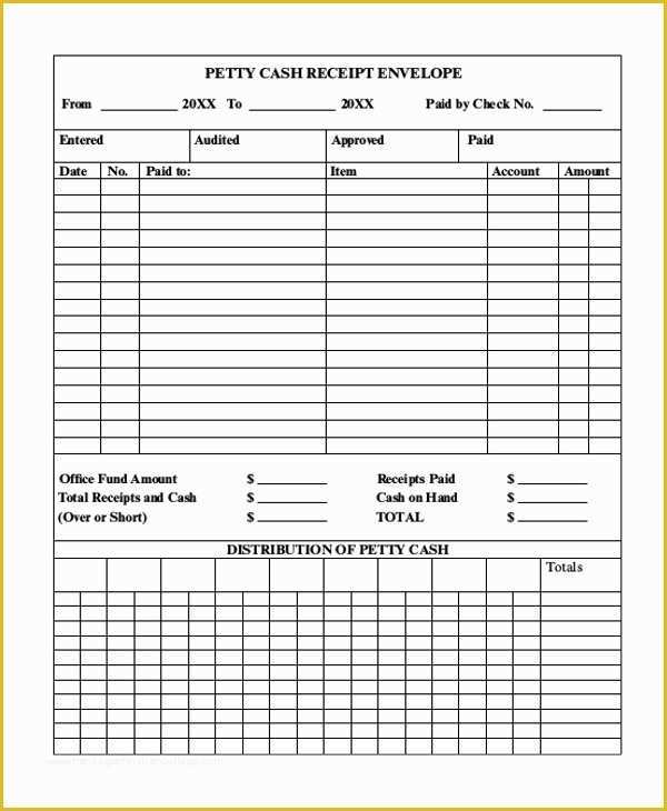 Free Petty Cash Receipt Template Of Sample Petty Cash Receipt form 8 Free Documents In Word