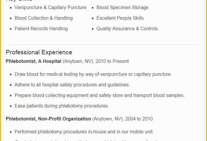 Free Phlebotomist Resume Templates Of Phlebotomist Resume Sample Plus Downloadable Template