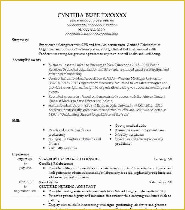 Free Phlebotomist Resume Templates Of Phlebotomy Resume