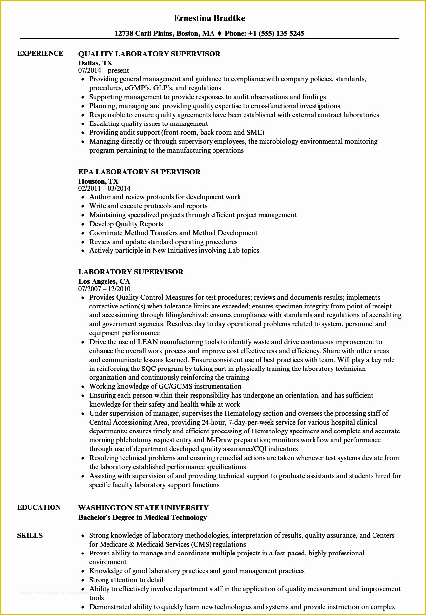 Free Phlebotomist Resume Templates Of Phlebotomy Supervisor Resume Sample Phlebotomist Gaska