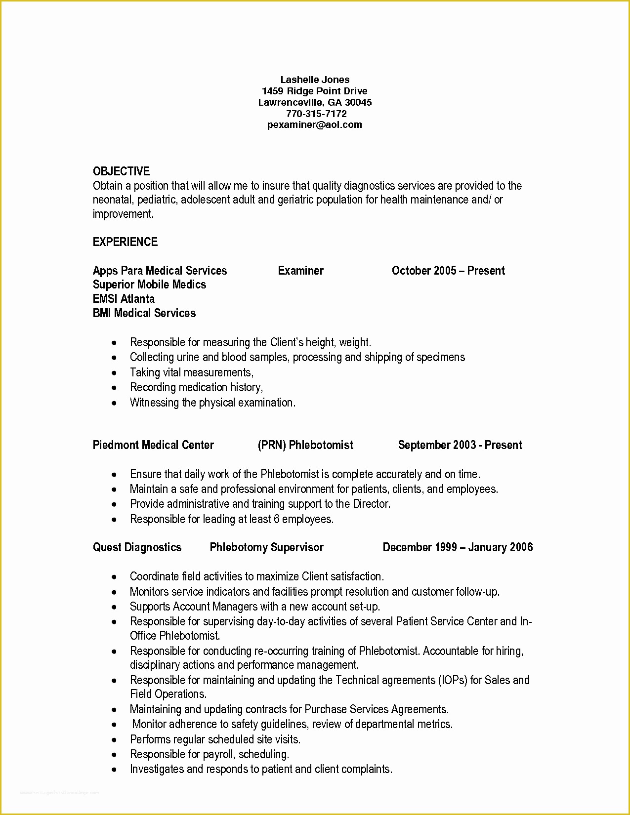 Free Phlebotomist Resume Templates Of Resume for Phlebotomist Free Samples Sidemcicek