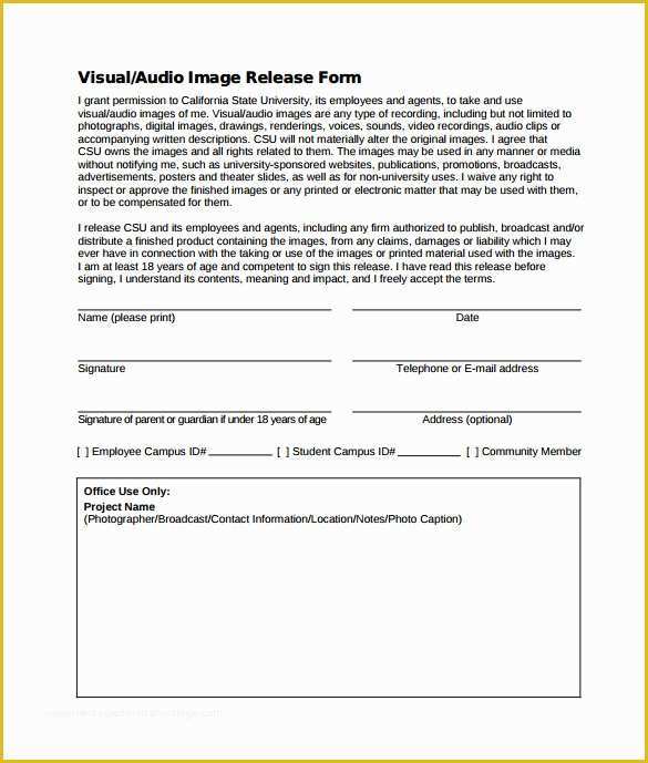 Free Photo and Video Release form Template Of 14 Image Release form Templates to Download for Free