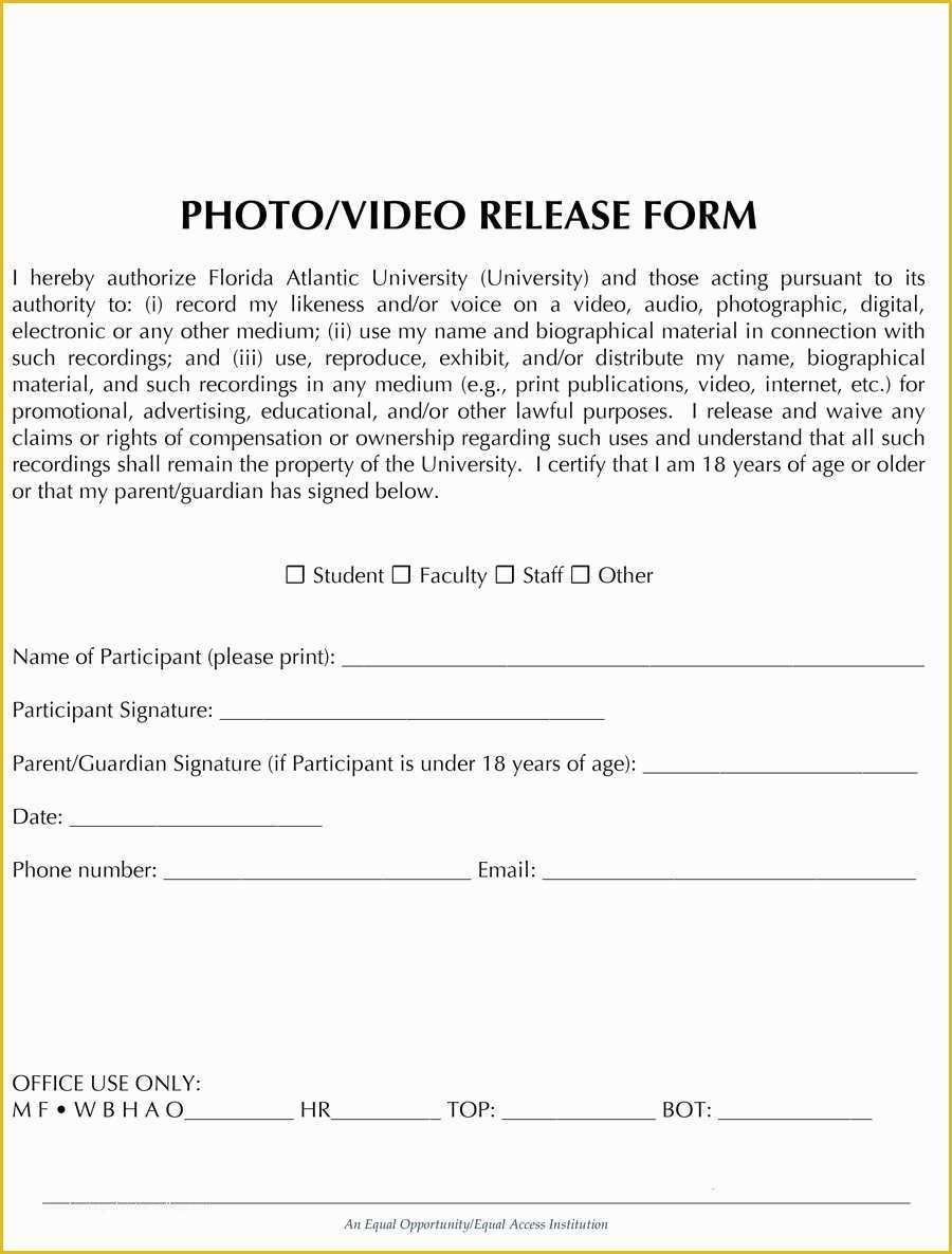 47 Free Photo and Video Release form Template