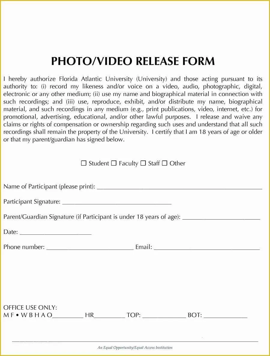 47 Free Photo and Video Release form Template