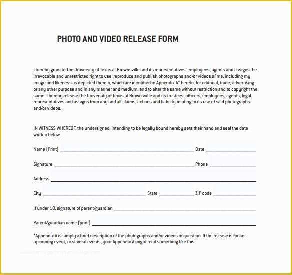 Free Photo and Video Release form Template Of 9 Video Release forms