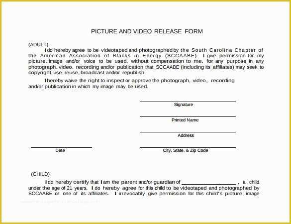 Free Photo and Video Release form Template Of 9 Video Release forms