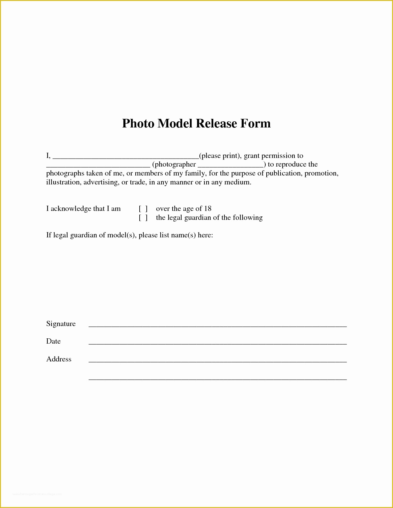 Free Photo and Video Release form Template Of Model Release form Template