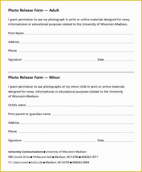 Free Photo and Video Release form Template Of Release form Template 9 Free Pdf Documents