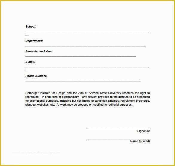 Free Photo and Video Release form Template Of Sample Artwork Release form 19 Download Free Documents