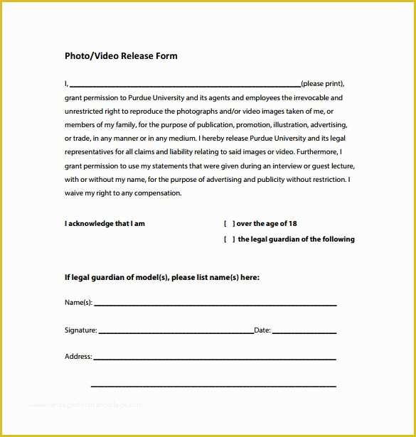 Free Photo and Video Release form Template Of Video Release form 8 Samples Examples & format