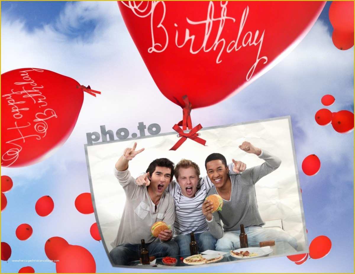 Free Photo Birthday Card Template Of Birthday Card with Flying Balloons Printable Photo Template