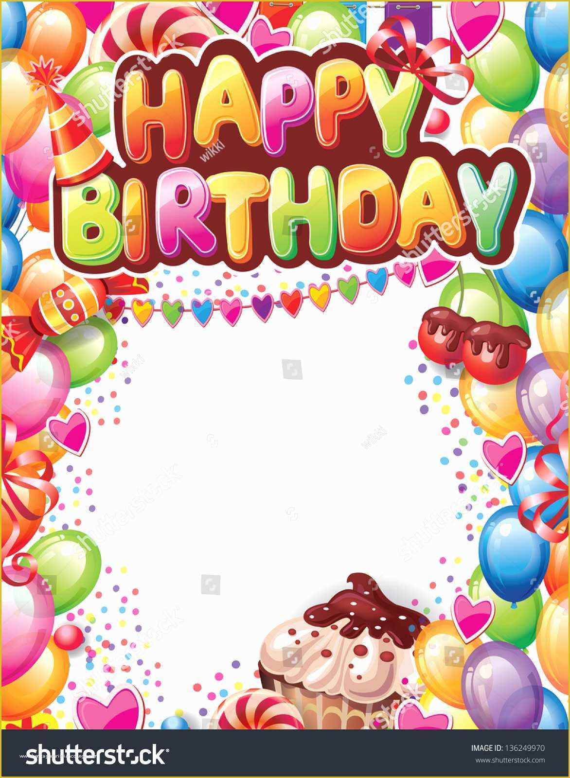 Free Photo Birthday Card Template Of Template Happy Birthday Card Stock Vector