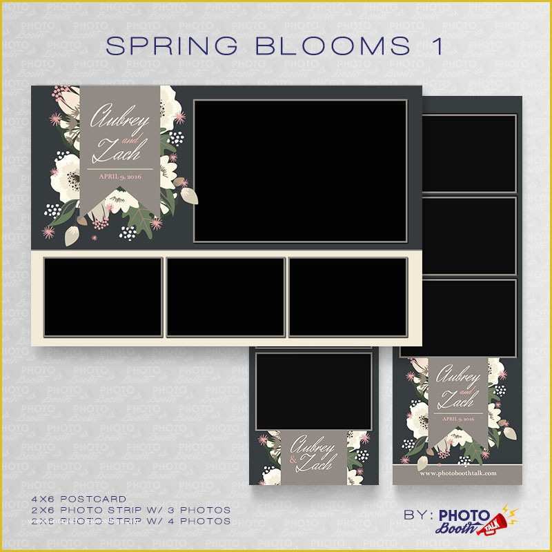 Free Photo Booth Template Photoshop Of Spring Blooms – Shop Psd Files