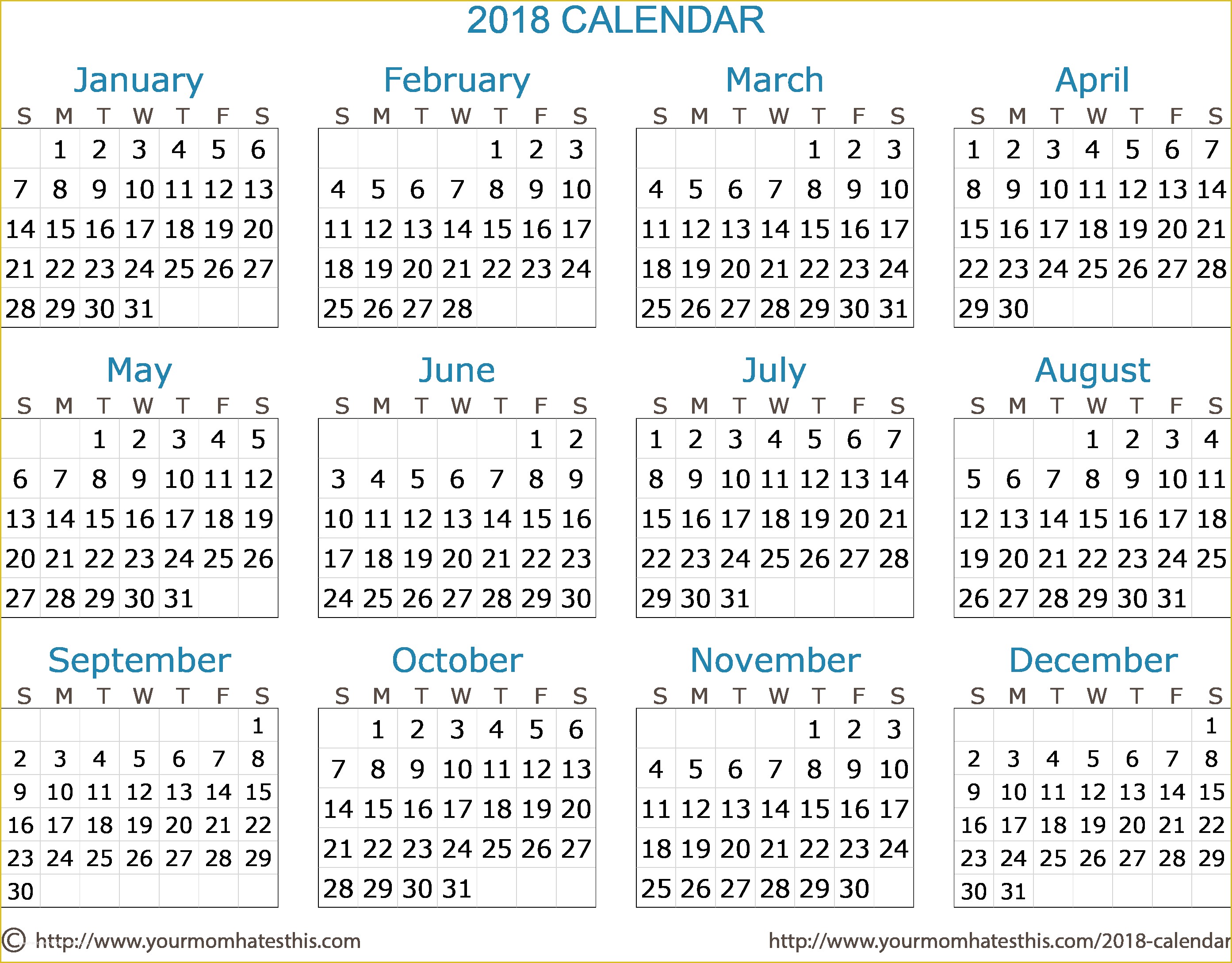 Free Photo Calendar Template 2018 Of 2018 Calendar – Download Quality Calendars