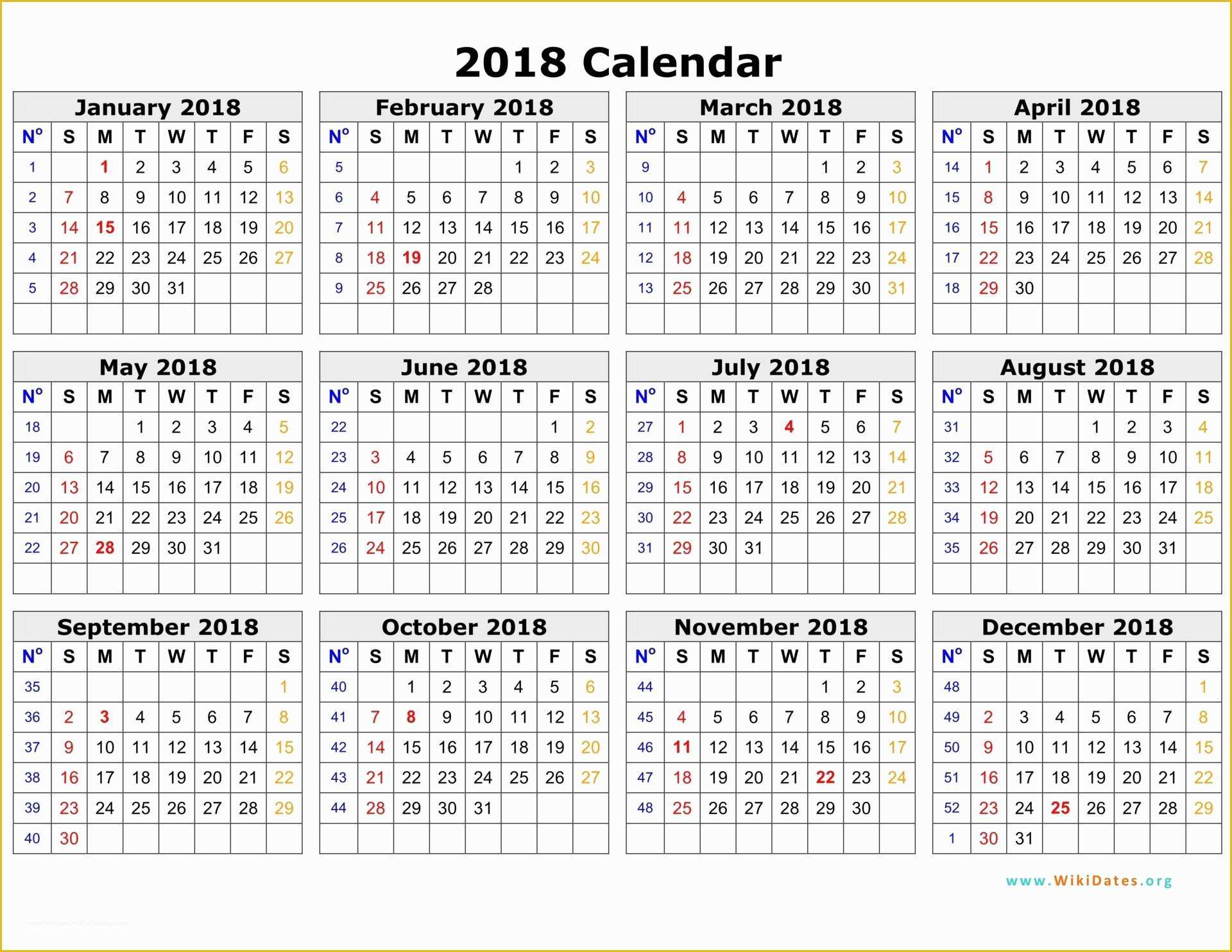 Free Photo Calendar Template 2018 Of 2018 Calendar