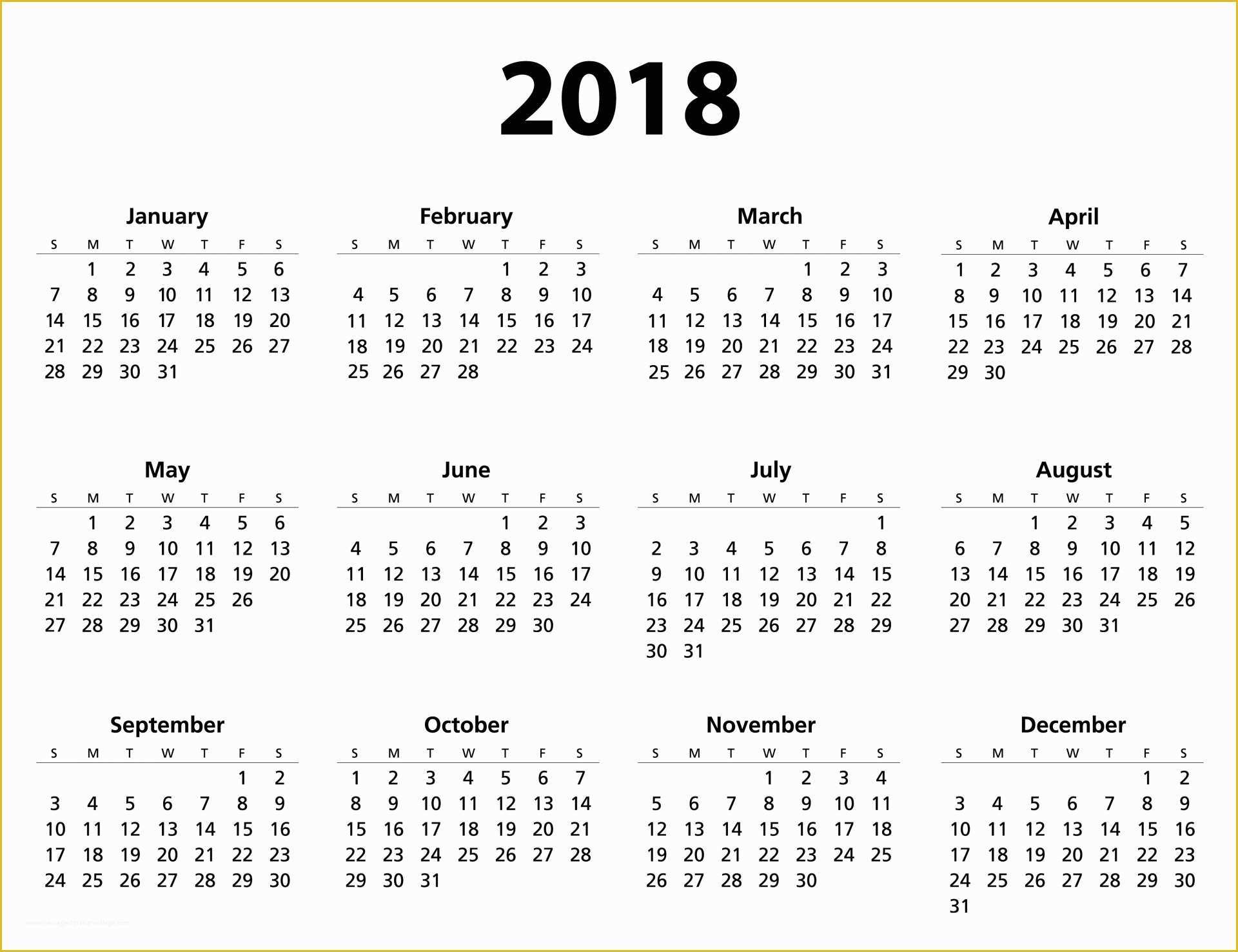 Free Photo Calendar Template 2018 Of 2018 Calendar Template Free Stock Public Domain