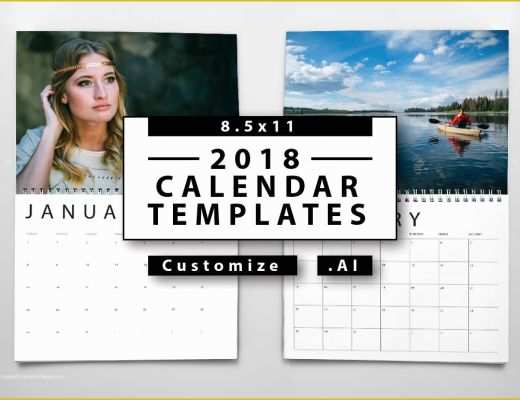Free Photo Calendar Template 2018 Of 2018 Calendar Templates Templates Creative Market