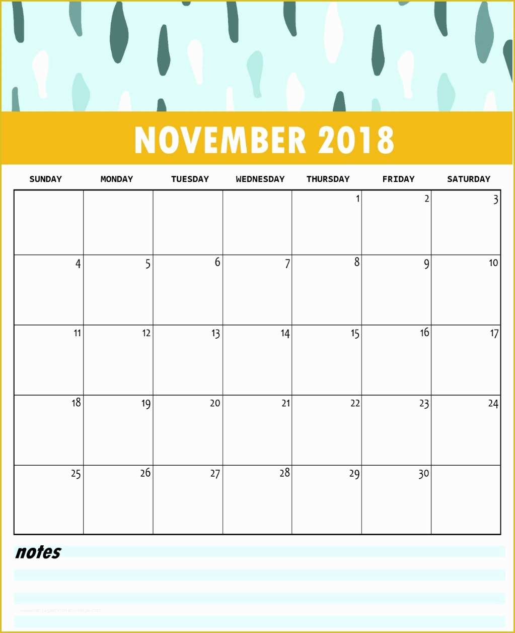 Free Photo Calendar Template 2018 Of Cute Free Monthly Printable Calendar 2018