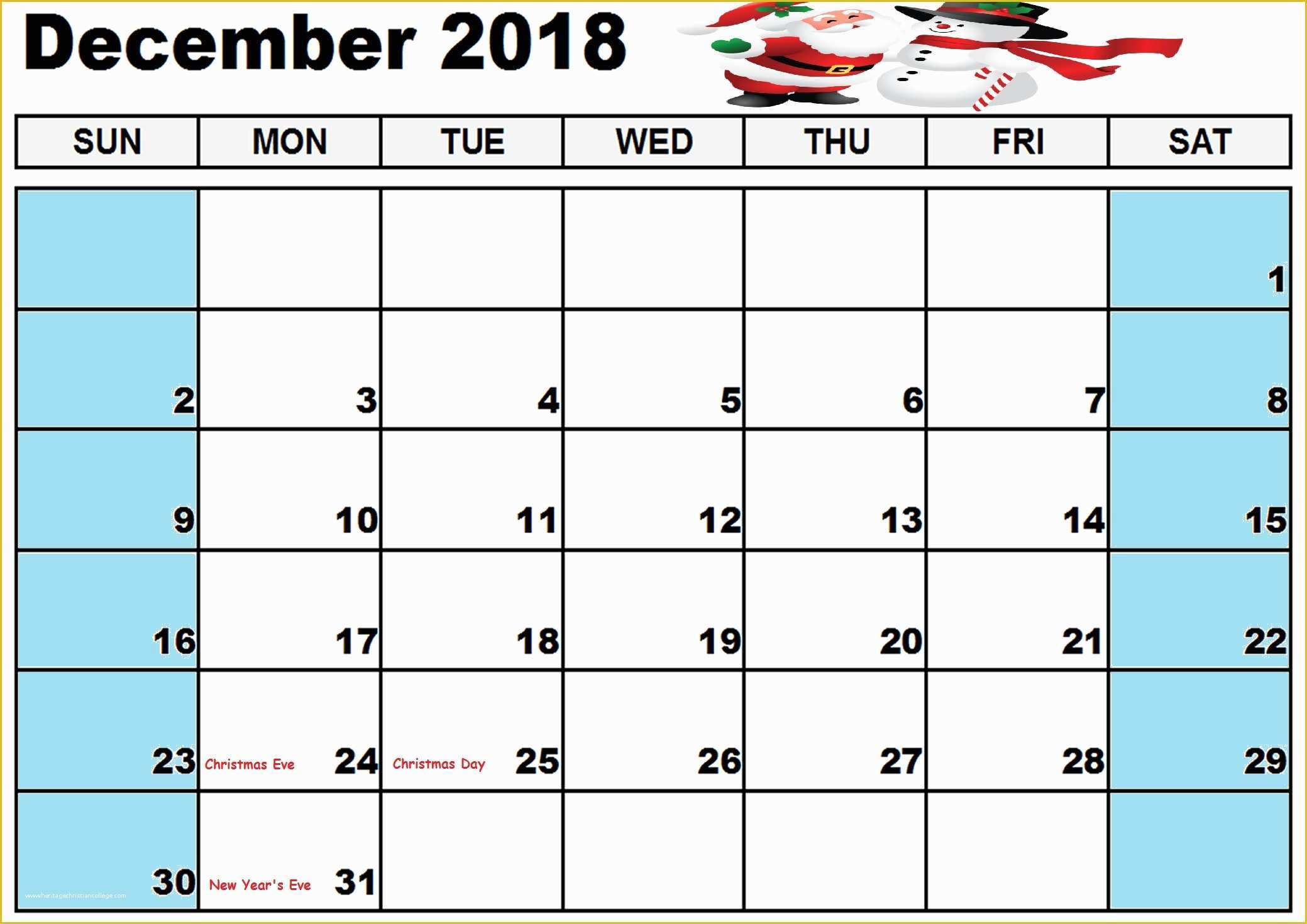 Free Photo Calendar Template 2018 Of December Calendar 2018 Malaysia Free Printable Template