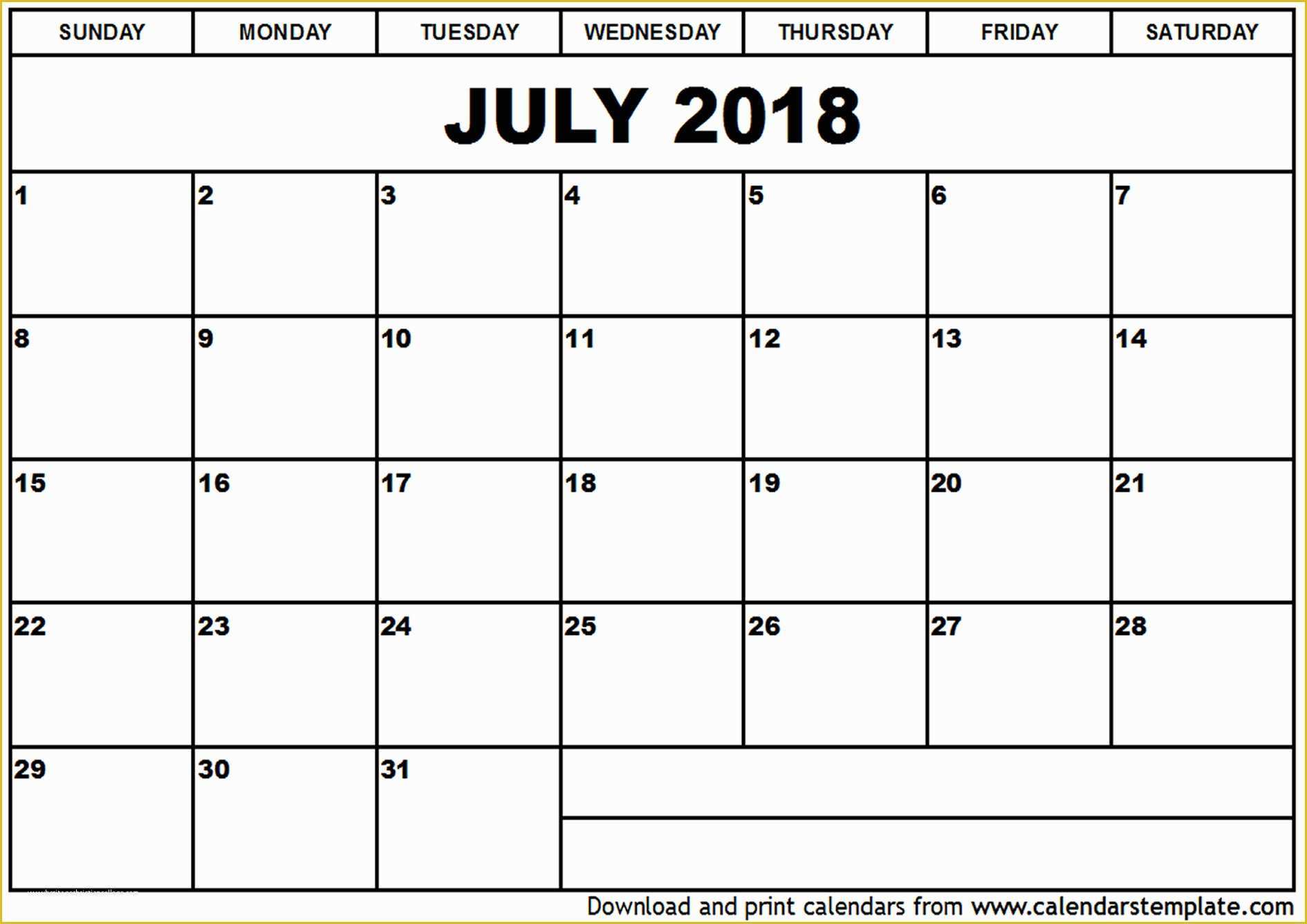 Free Photo Calendar Template 2018 Of July 2018 Calendar Template
