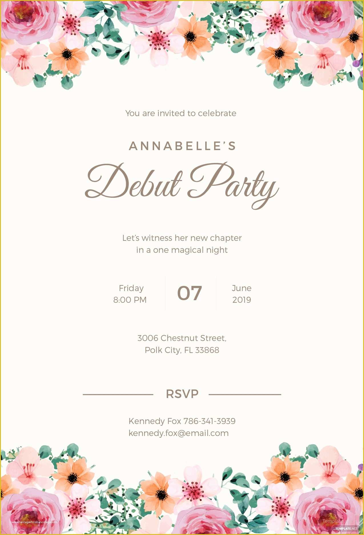 Free Photo Invitation Templates Of Free formal Debut Invitation Template In Microsoft Word