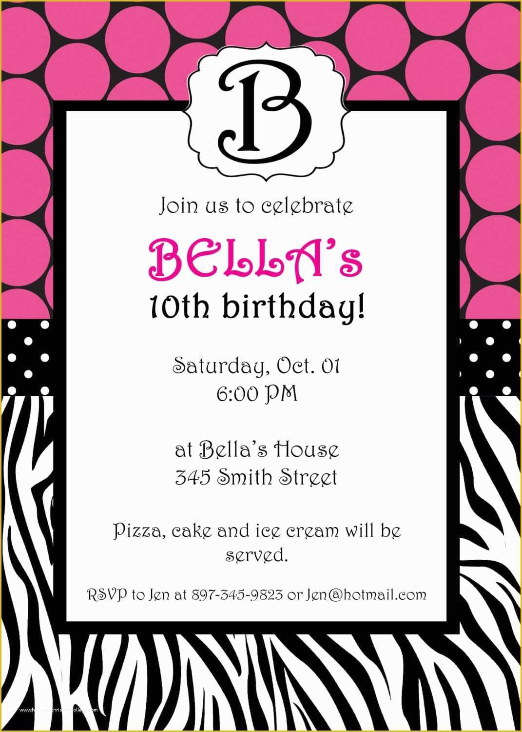 Free Photo Invitation Templates Of Free Printable Zebra Invitation Template