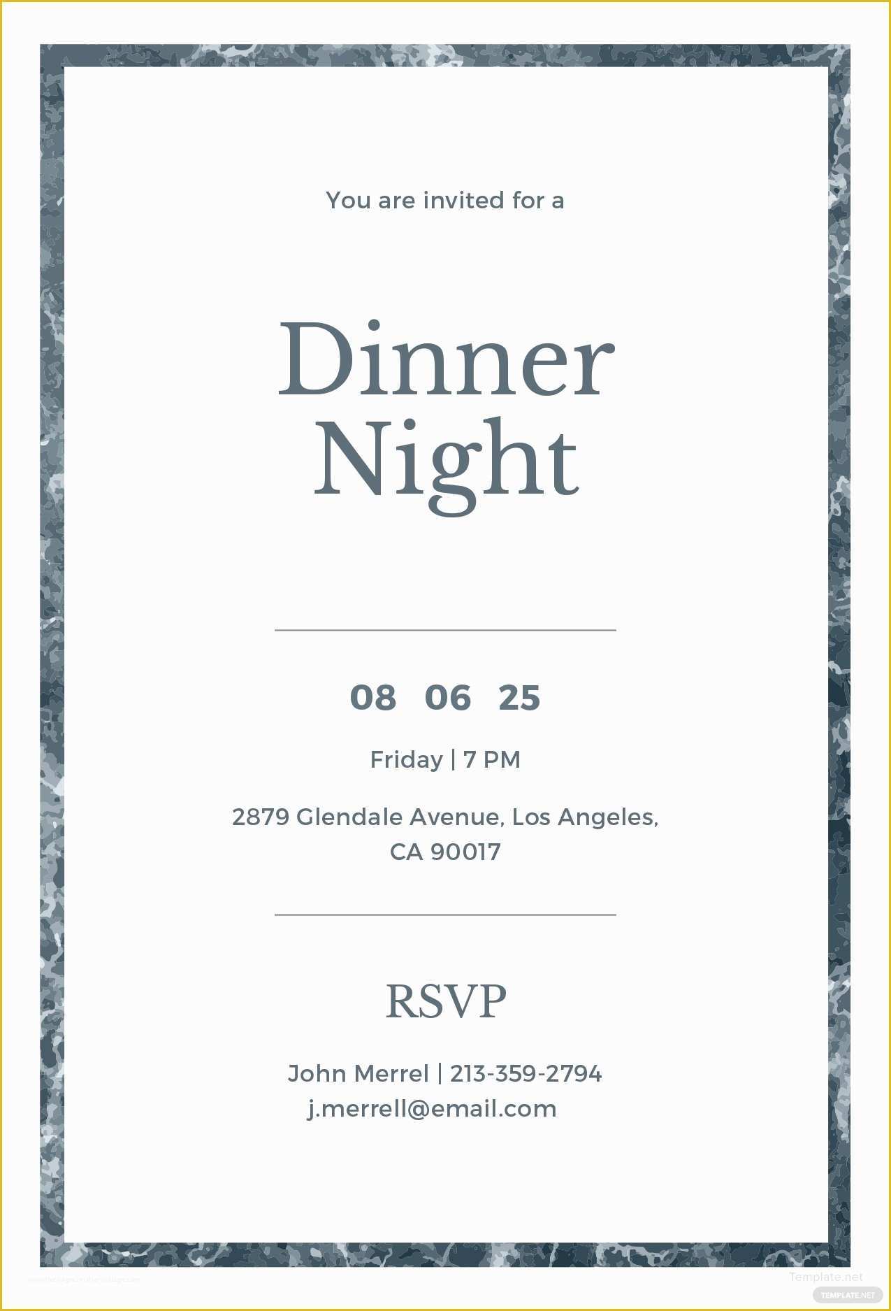 Free Photo Invitation Templates Of Free Sample Dinner Invitation Template In Adobe