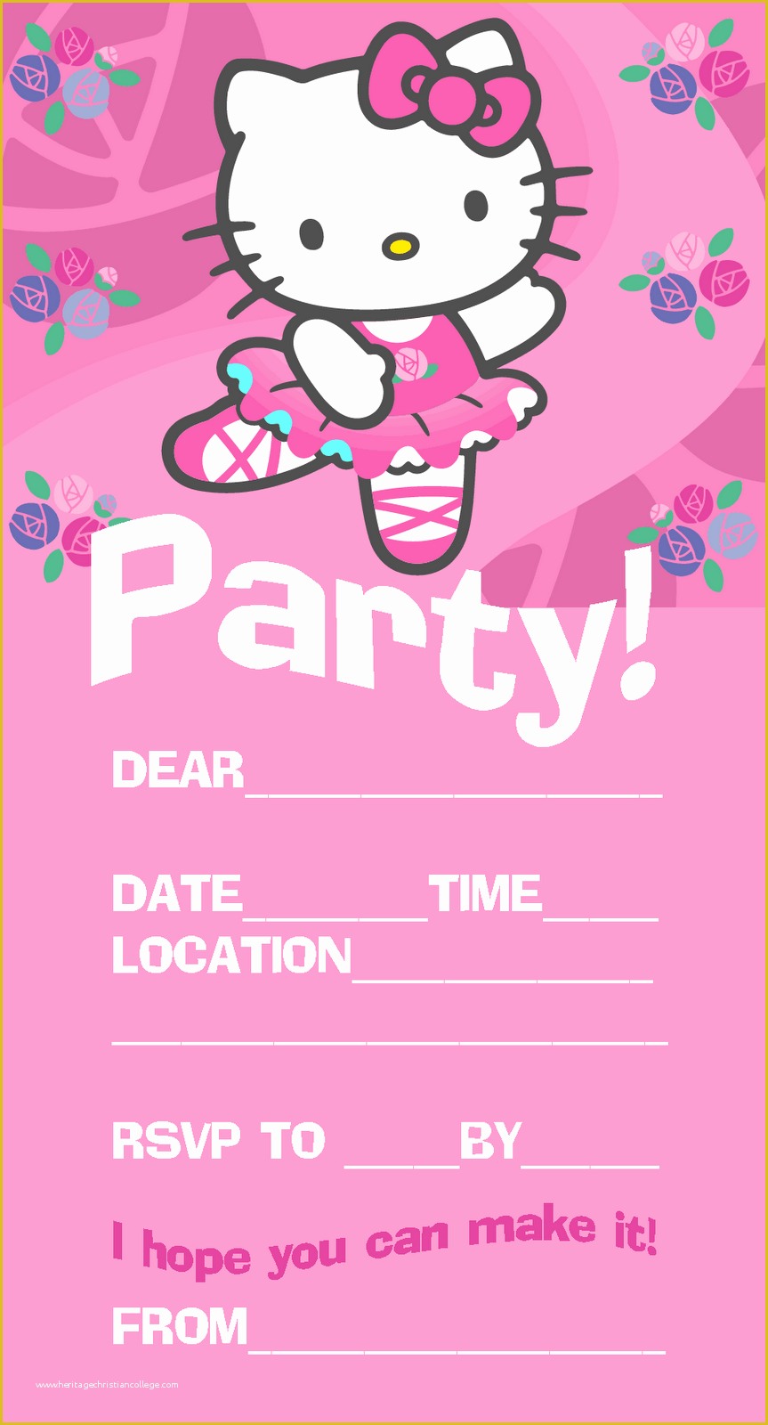 Free Photo Invitation Templates Of Hello Kitty Birthday Invitation Card Template