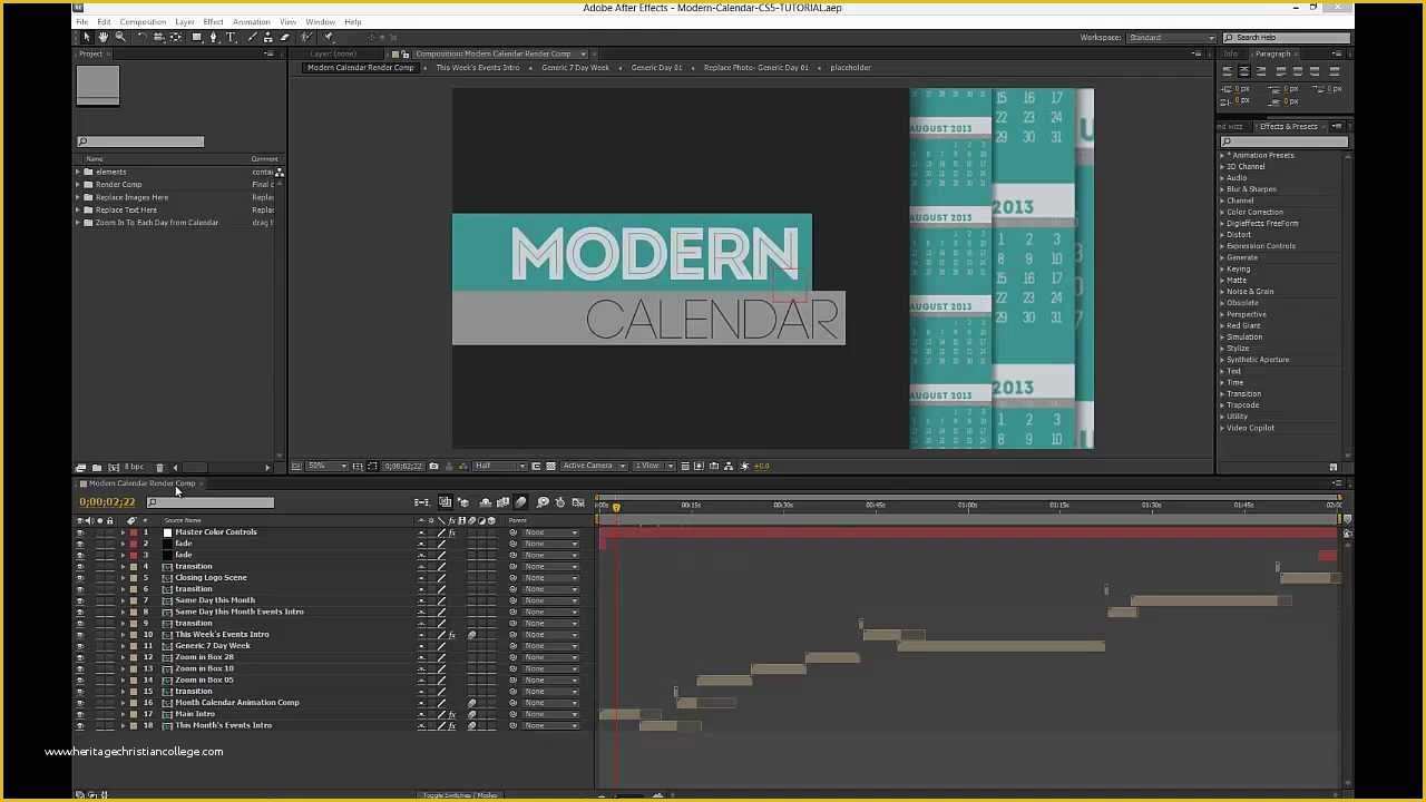 Free Photo Mosaic after Effects Templates Of Modern Calendar after Effects Template Tutorial