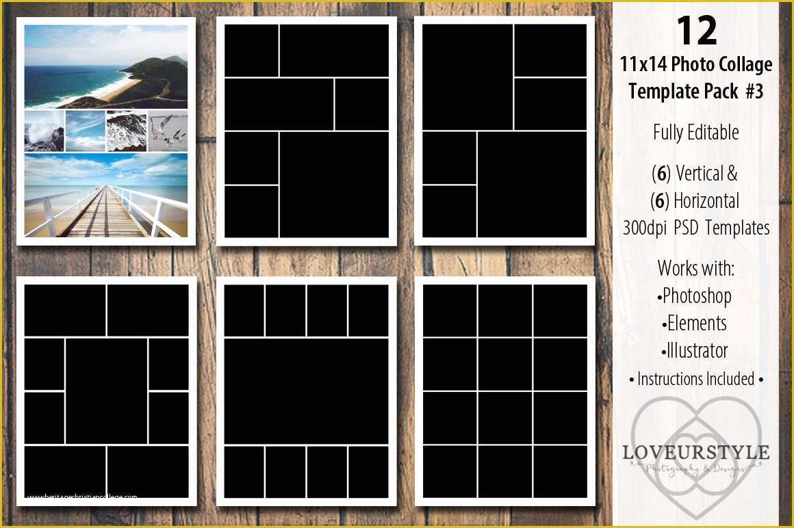 Free Photo Templates for Photoshop Of 11x14 Collage Template Pack 3 Templates Creative