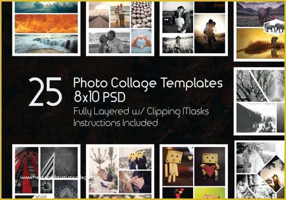 Free Photo Templates for Photoshop Of 8x10 Collage Templates Pack 25 Psd Templates