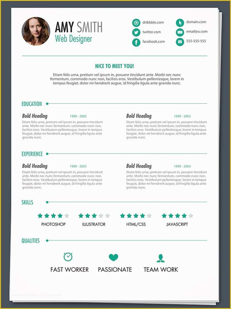 Free Photo Templates for Printing Of 35 Best Free Resume Design Templates