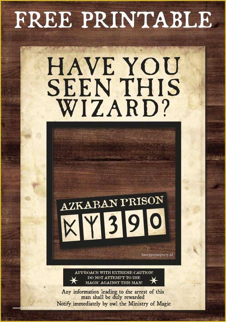 Free Photo Templates for Printing Of Have You Seen This Wizard Free Printable Booth by