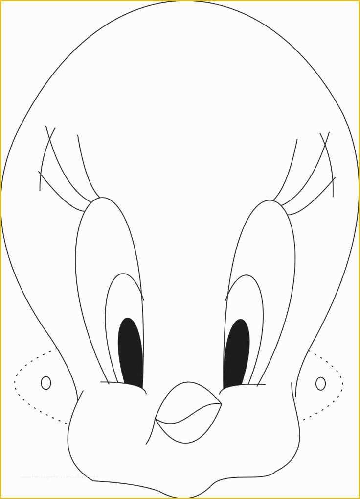 Free Photo Templates for Printing Of Tweety Mask Printable Coloring Page for Kids