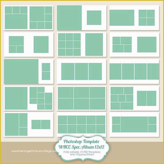 Free Photobook Template Of Instant Download 12x12 Square Album Template for