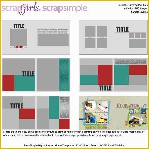 Free Photobook Template Of Scrapsimple Digital Layout Album Templates Book 1