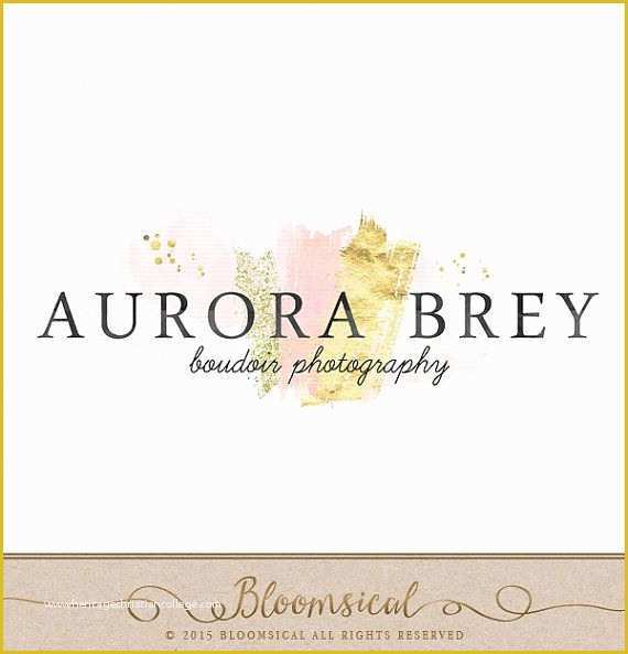 Free Photography Logo Templates for Photoshop Of Graphy Logo Instant Download Diy Watercolor Gold Foil