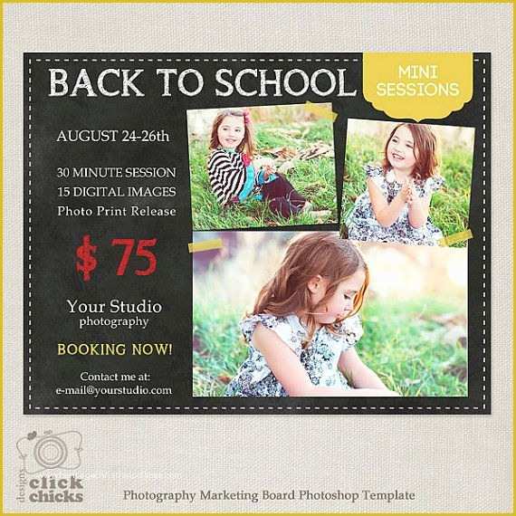 Free Photography Marketing Templates Of Back to School Mini Session Template Graphy