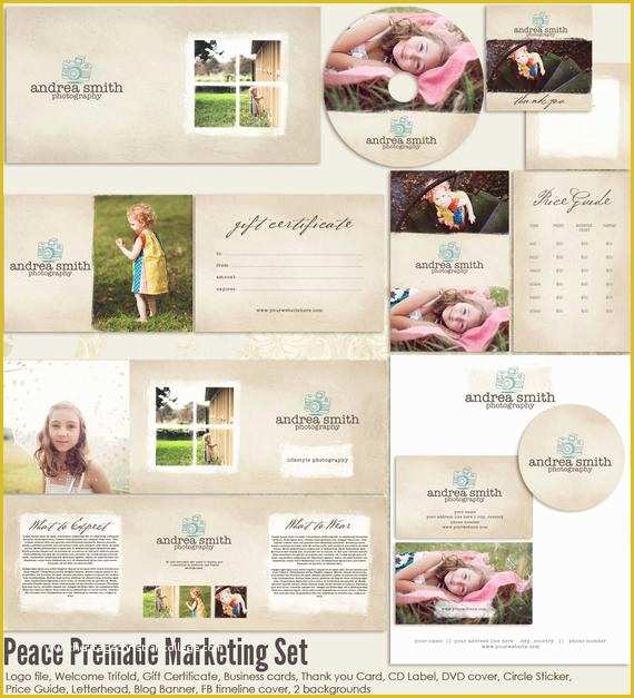 Free Photography Marketing Templates Of Peace Premade Graphy Marketing Set Templates