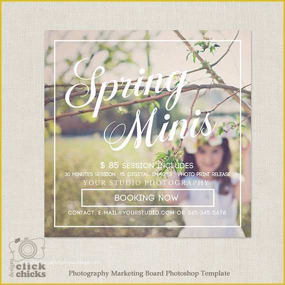 Free Photography Marketing Templates Of Spring Easter Mini Session Template Marketing Board for