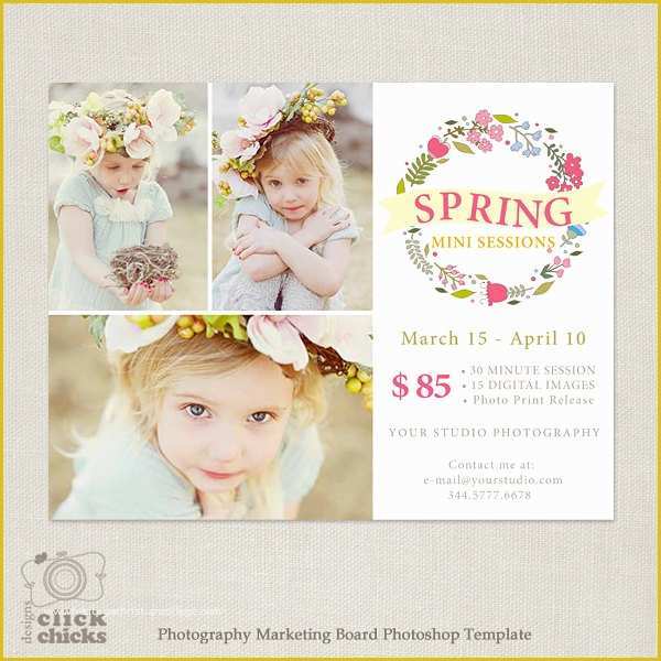 Free Photography Marketing Templates Of Spring Mini Session Template Marketing Board for