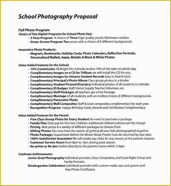 Free Photography Proposal Template Of 13 Graphy Proposal Templates