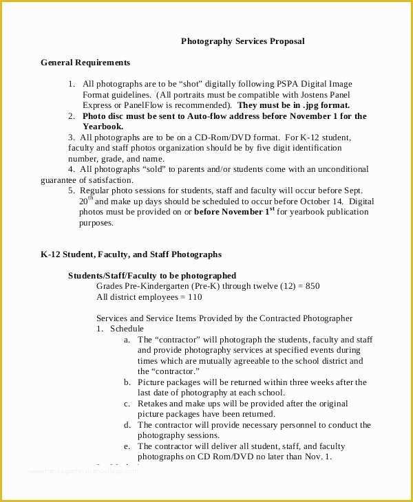 Free Photography Proposal Template Of Graphy Business Proposal Templates 11 Free Word